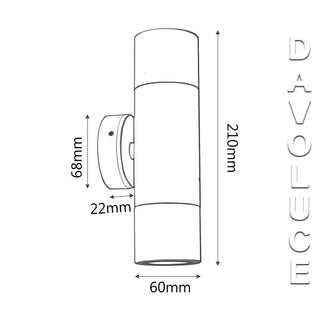 CLA Antique Brass Up & Down GU10 LED Wall Light Davolucelighting.com.au