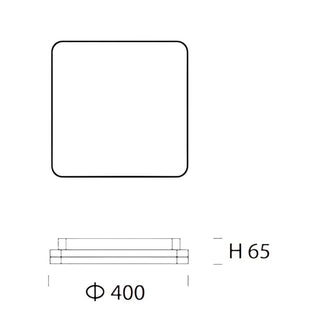 Purati Slice Square 400 32w/24w Dual Colour LED Oyster Light from Davoluce Lighting