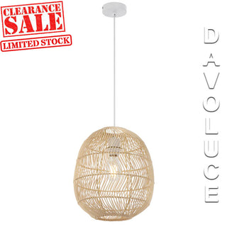 Clearance Sale!!! Telbix Rana 30 Pendant $86.00. Rana family is a high-quality construction of hand-woven rattan material forming a teardrop shaped shade. 