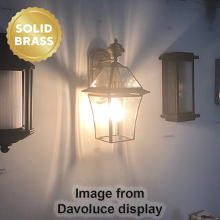 Telbix Rye Antique Brass Wall Light from Davoluce Lighting. solid brass exterior lights, brass outdoor lights Australia, vintage outdoor lights Melbourne, wall lights Australia, outdoor wall lights Australia, outdoor lighting Melbourne, traditional exteri