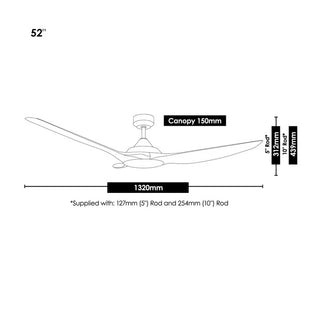 Raven 52'' DC Ceiling Fans