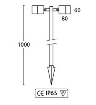 Seaside Lighting S111C - WATEGOS Copper Twin Directional Spike Bollard from Davoluce Lighting