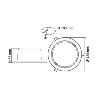 15/22W Tr-Colour Recessed LED Downlight. Commercial Downlights. 160mm Cutout LED downlights, IP44 downlights, 2000lm+ downlights. SAL Commercial downlight