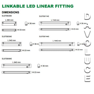 SAL SL9706/1140TC 18W Surface Mounted Linkable LED Linear Fitting From Davoluce Lighting