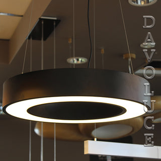 CONTESSA SR60BL-PD SATURN RING Black 60cm | davolucelighting.com.au - Ring shape Matt Black3 adjustable suspension wires, Energy saving pendant, decorative, Mordern and Elegant, Circle, Round, Ring light