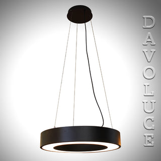 CONTESSA SR60BL-PD SATURN RING Black 60cm | davolucelighting.com.au - Ring shape Matt Black3 adjustable suspension wires, Energy saving pendant, decorative, Mordern and Elegant, Circle, Round, Ring light