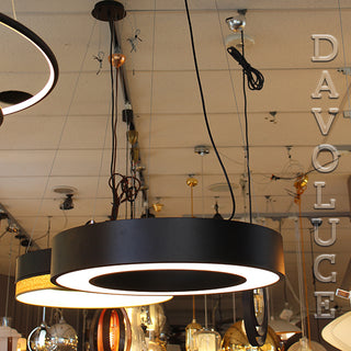 CONTESSA SR60BL-PD SATURN RING Black 60cm | davolucelighting.com.au - Ring shape Matt Black3 adjustable suspension wires, Energy saving pendant, decorative, Mordern and Elegant, Circle, Round, Ring light