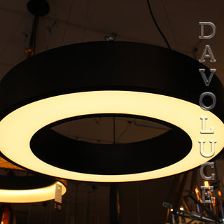 CONTESSA SR60BL-PD SATURN RING Black 60cm | davolucelighting.com.au - Ring shape Matt Black3 adjustable suspension wires, Energy saving pendant, decorative, Mordern and Elegant, Circle, Round, Ring light