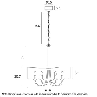 SHIRON 6 LIGHT PENDANT