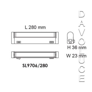 SAL SL9706/280TC 4W Surface Mounted Linkable LED Linear Fitting From Davoluce Lighting