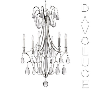 6 Lights Crawford Chandelier in Polished Nickel