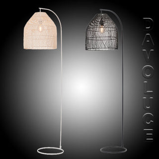 Rattan floor lamps Australia, Mercator Sawyer MFL013B. Davoluce Lighting