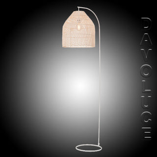 Rattan floor lamps Australia, Mercator Sawyer MFL013B. Davoluce Lighting