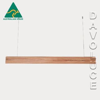 Australian Made Solid Timber Linear LED Pendants are ideal for above the kitchen bench or dining table installations. Australian made linear pendant lights from Davoluce Lighting