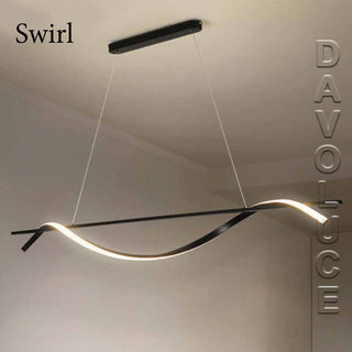 Vencha Swirl 2m Linear LED Pendant Light | Davoluce Lighting