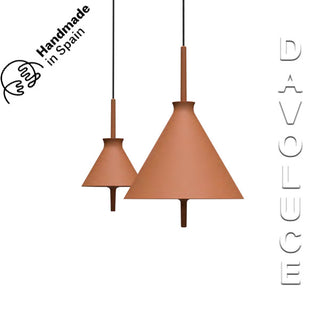 Pott Totana Suspensions. Hand made terracotta pendant lights, Terracotta pendant lights Australia. Available from Davoluce Lighting