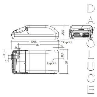 CDTCC15wF180-350mA Tridonic 15w 180-350mA Constant Current Dimmable LED Driver from Davoluce