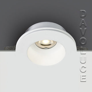 1-light 10105GT2 plaster round trimless gypsum downlight. Davoluce Lighting