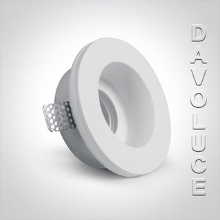 1-light 10105GT2 plaster round trimless gypsum downlight. Davoluce Lighting