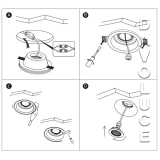 1-light 10105GT2 plaster round trimless gypsum downlight. Davoluce Lighting