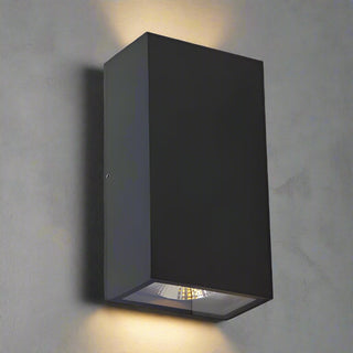 UOW046COB-BLK-3CCT - UGE Lighting - STELLAR Black Square Up & Down 2 x 5W LED Wall Light. We have the biggest range of LED up and down wall lights on display in our Elsternwick showroom. Davoluce Lighting offers world wide delivery to most of our products. 