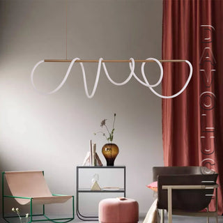 UGE Squiggle LED Pendant Light in Satin Brass – Front View