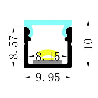 VC1010E Square Mini Aluminium Profile with Diffuser