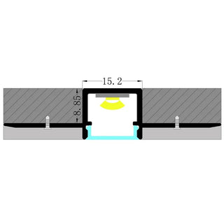 VCB015 Plasterboard Square Aluminium Profile with Diffuser