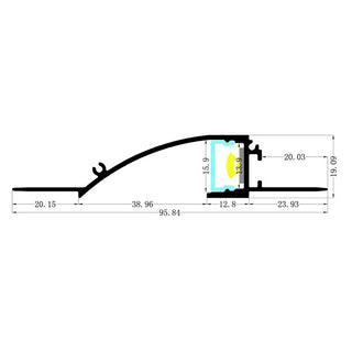 VCB025 Plasterboard Wall Washer Aluminium Profile with Diffuser