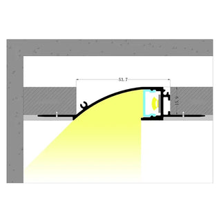 VCB025 Plasterboard Wall Washer Aluminium Profile with Diffuser