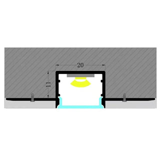 VCB035 Plasterboard Square Aluminium Profile with Diffuser