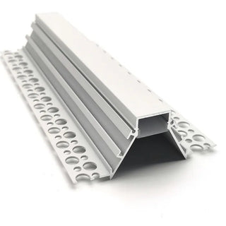 VCB047 Plasterboard Deep Recessed Aluminium Profile with Diffuser. Gyprock Aluminum profiles for LED strips. Linear Plasterboard aluminium extrusions. Trim less gyprock LED profiles Australia