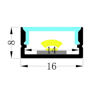 VCF019 Square Aluminium Profile with Diffuser