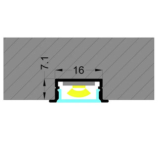 VCF020 Square Winged Aluminium Profile with Diffuser