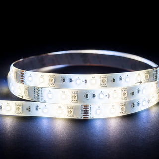 Roll of LED strip light on a black background