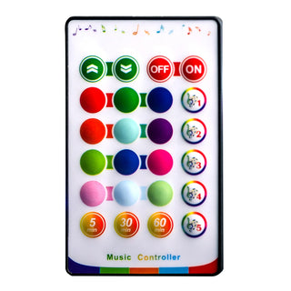 LED Strip controller with various buttons on a white background