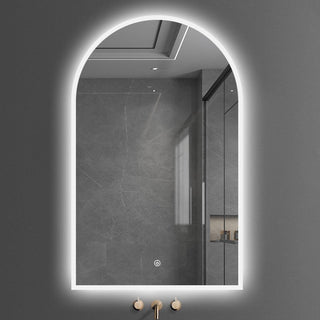 Arched LED Mirror 130cm x 70cm Frameless Frosted Defogger Dimmable