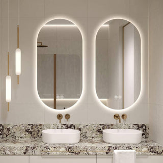 100x50cm Oval Frameless LED Mirror