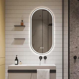 100x50cm Oval Frameless Frosted Edge LED Mirror