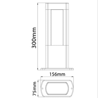 ALUM2 - LED Exterior 300mm Bollard Light