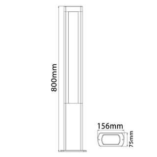 ALUM4 - LED Exterior 800mm Bollard Light