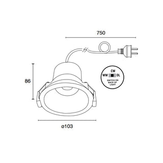 Archy 8W Tri Colour LED Downlights