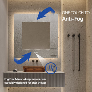 60x60cm Square Frameless LED Mirror