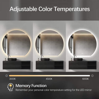 Moon Wall LED Mirror 90 x 100 Backlit Frameless