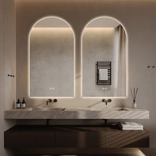 90x50cm Arched Frameless LED Mirror
