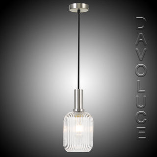 Telbix Bonura Pendant 14 Clear/Nickel, Davoluce Lighting