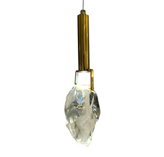 3W Crystal Cut Pendant Antique Brass / Amber