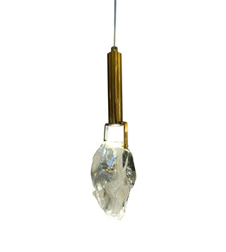 3W Crystal Cut Pendant Antique Brass / Amber