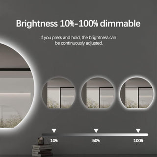63x70cm Wall Frameless LED Mirror