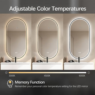 100x50cm Oval Frontlit LED Mirror